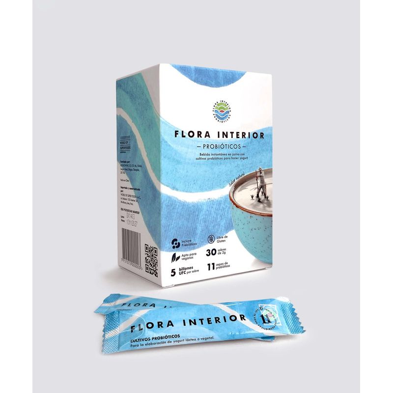 FLORA INTERIOR - Cultivos Probióticos 11 Cepas x 30 Sobres x 2 g - Flora Interior