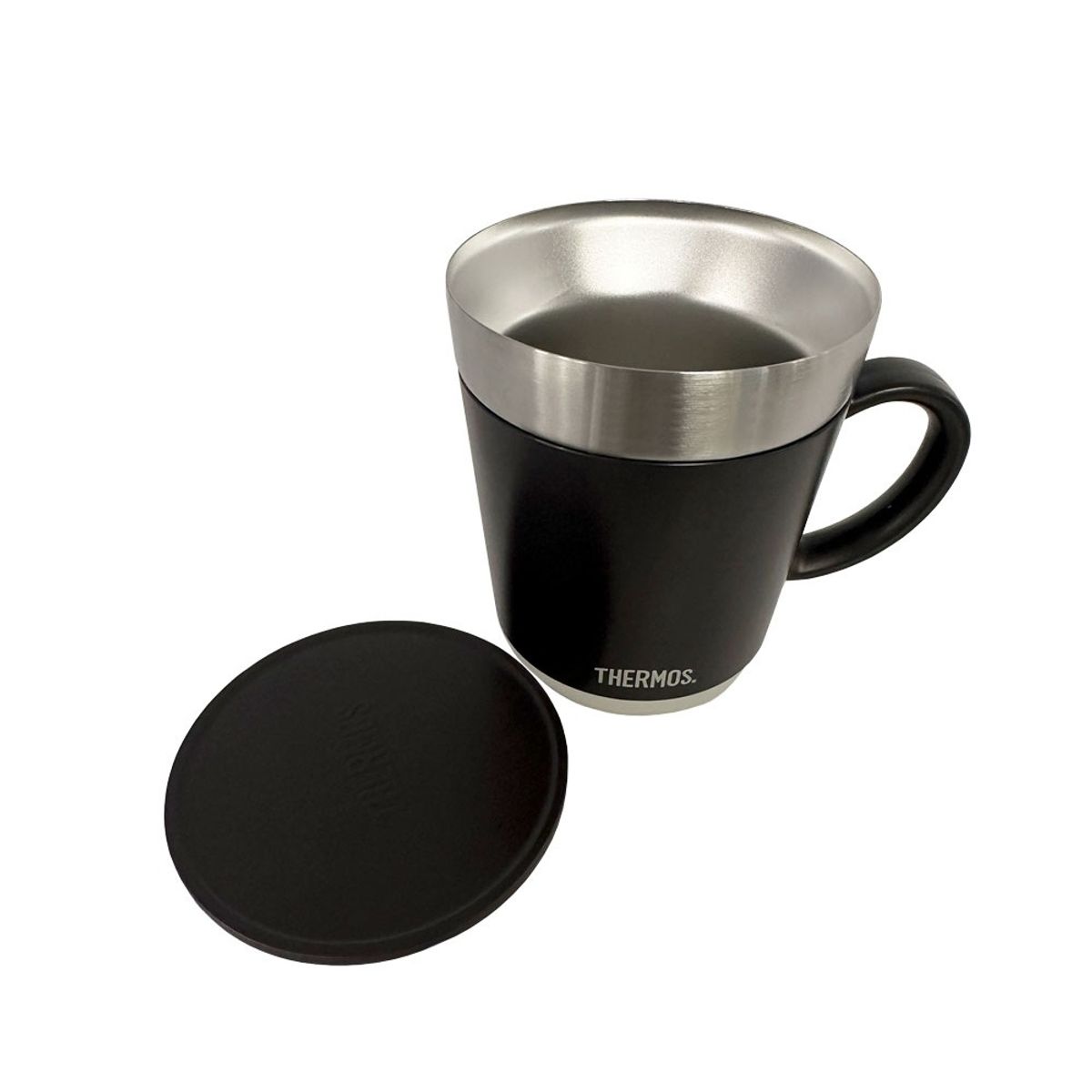 THERMOS - TAZA TERMICA CON TAPA DE ACERO INOXIDABLE 350 ML NEGRA THERMOS