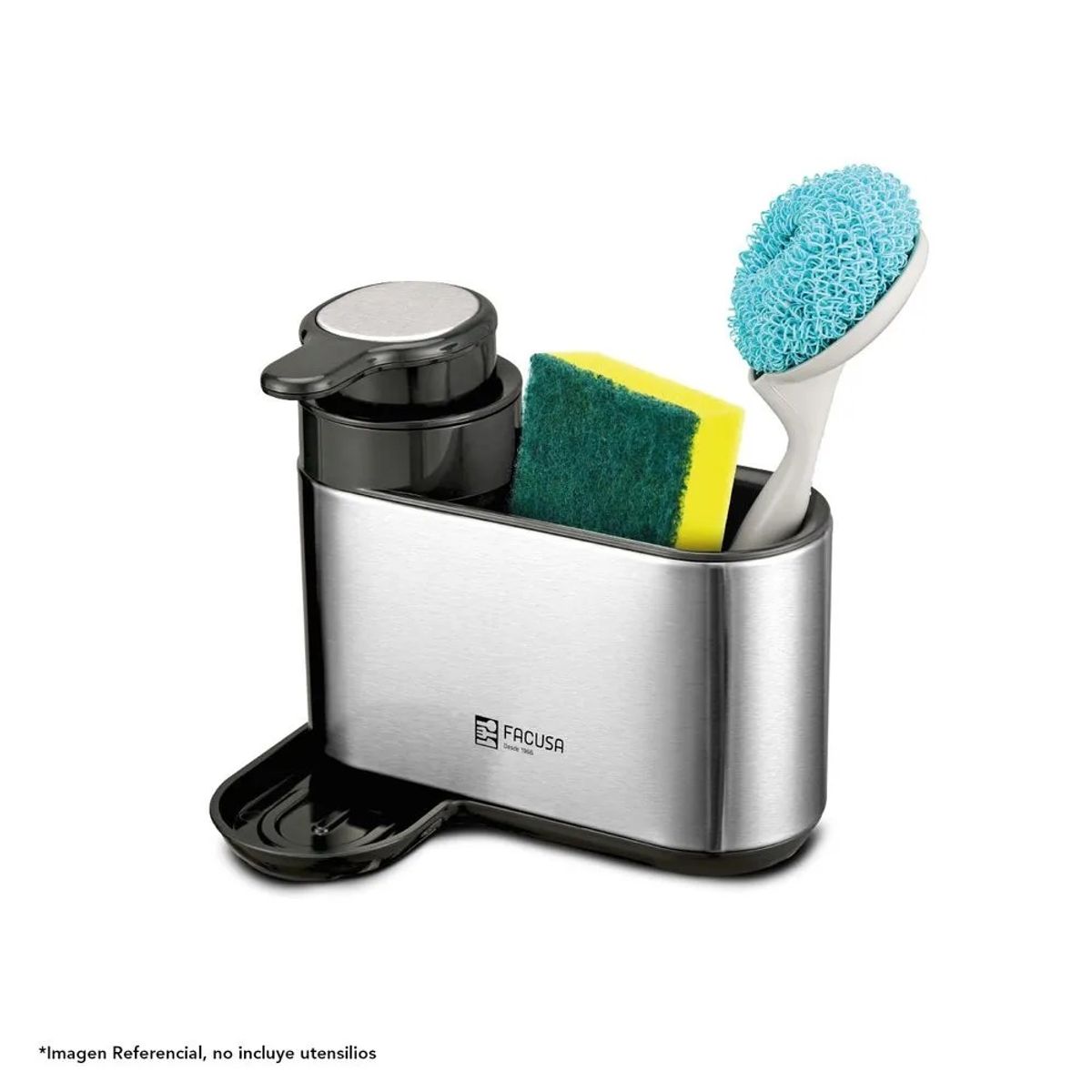 GENERICO - DISPENSADOR ORGANIZADOR PARA LAVADERO FACUSA DE ACERO INOXIDABLE