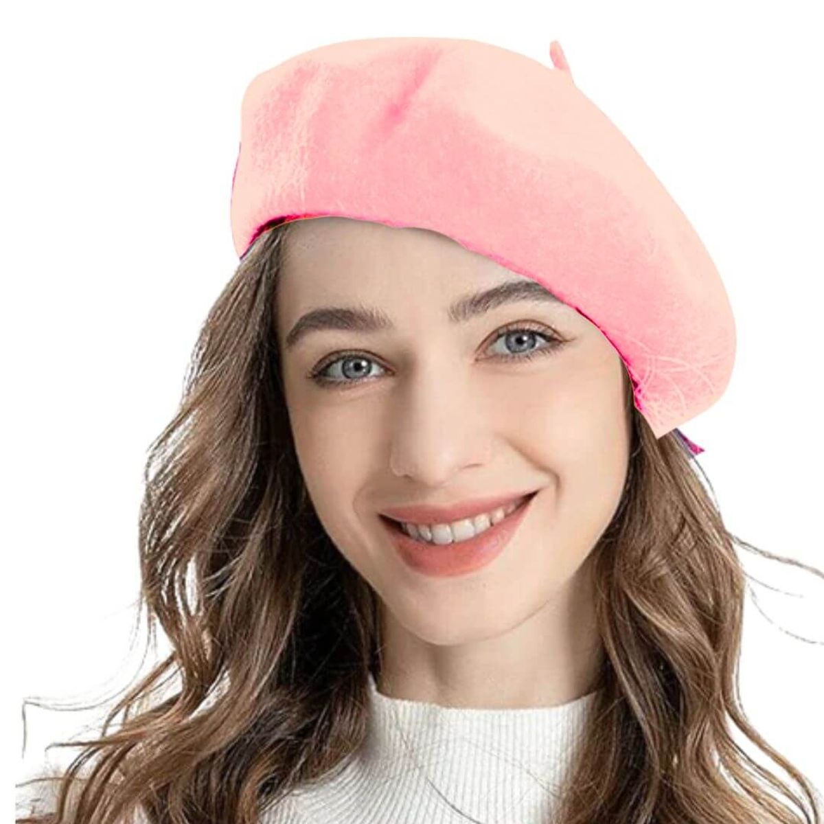 GENERICO - Boina Francesa Lana Cashmere Unisex Color Rosa