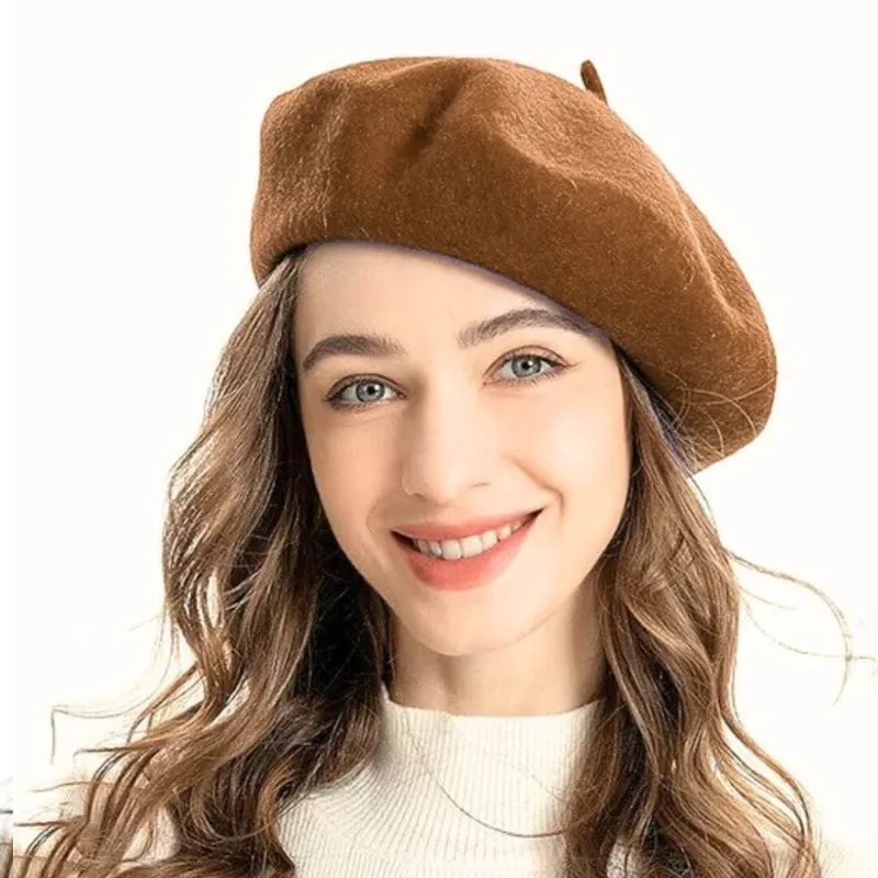 GENERICO - Boina Francesa Lana Cashmere Unisex Color Marron