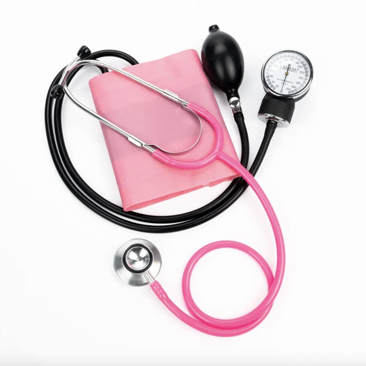 GENERICO - TENSIOMETRO MANUAL + ESTETOSCOPIO ROSA - EXANOVO