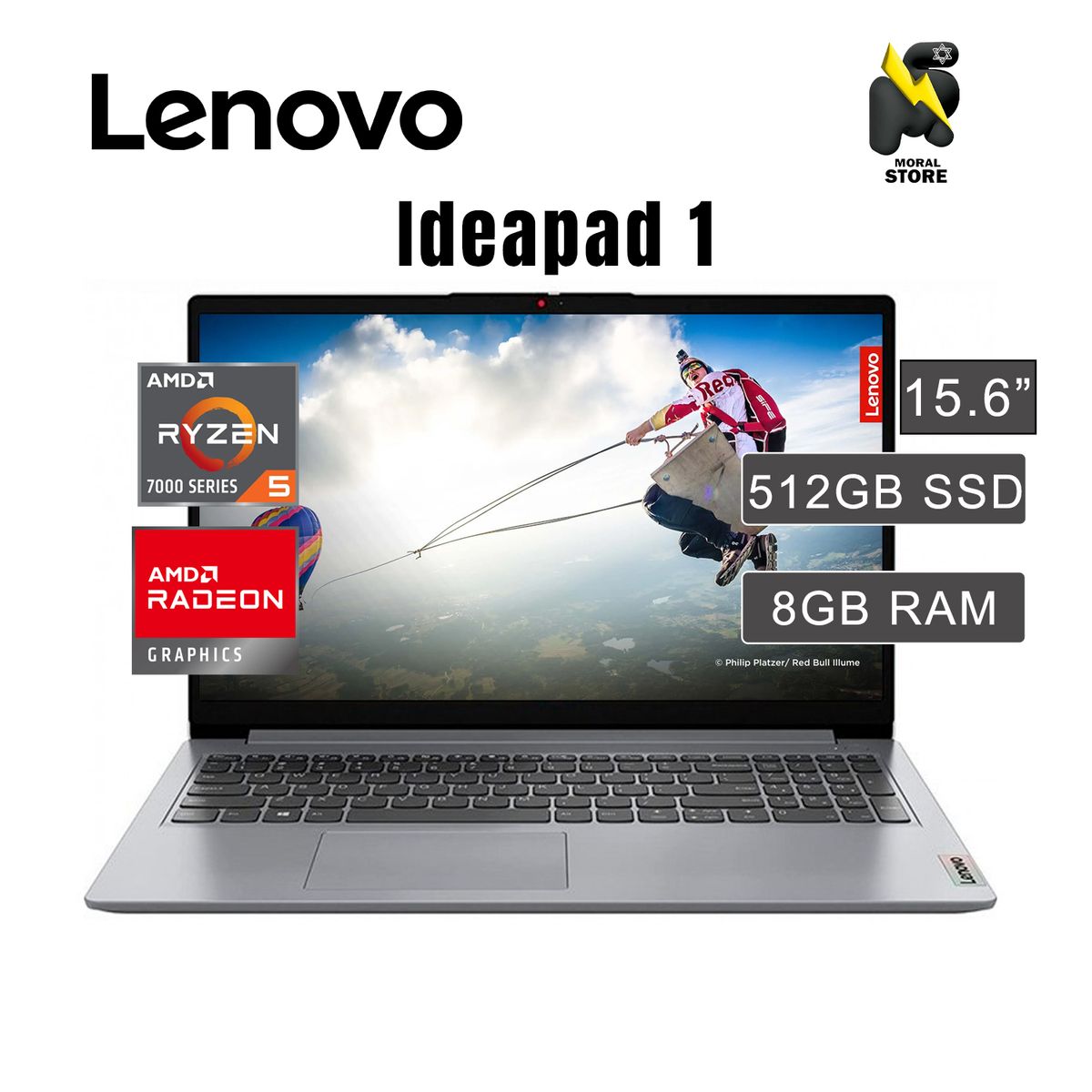 LENOVO - LAPTOP LENOVO IDEAPAD 1 15AMN7 / AMD RYZEN 5 - 7520U  /8GB RAM /512GB SSD/15.6 FHD