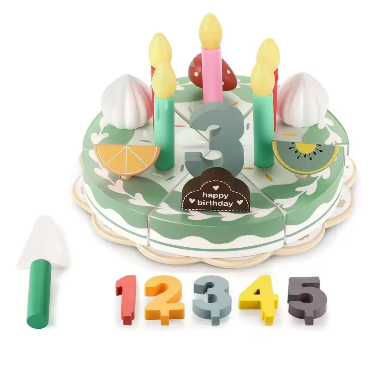 GENERICO - Juguete Torta De Cumpleaños Didactica 24 Piezas 100% Madera