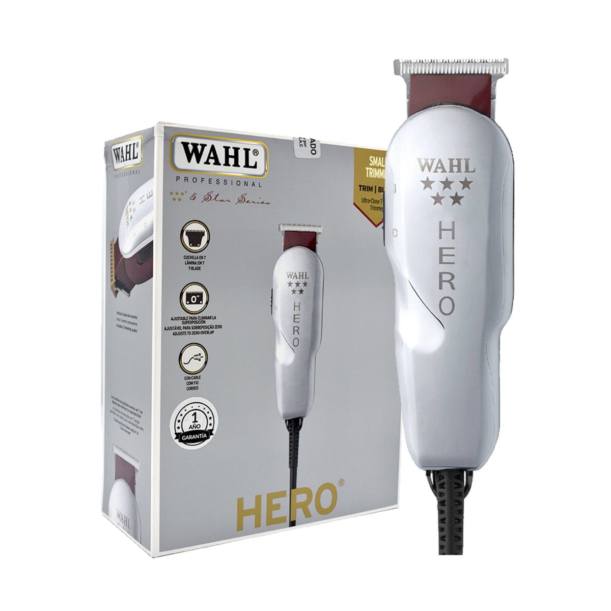 WAHL - Trimmer Profesional Wahl Hero 5 Stars 08991-718 y Kit Barbero