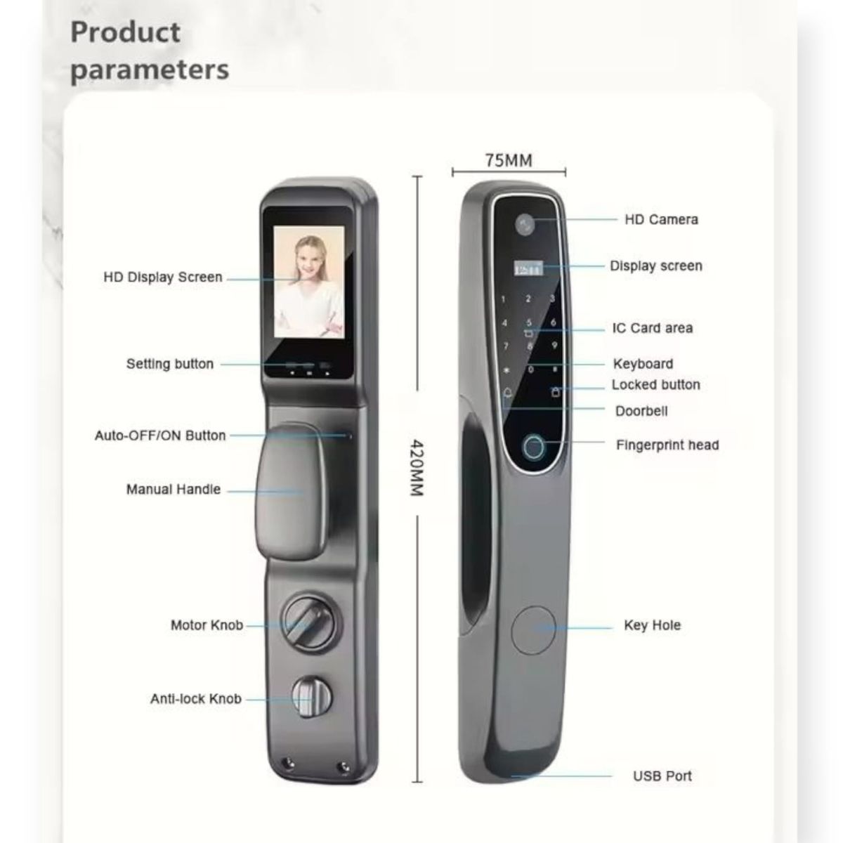 GENERICO - Cerradura inteligente Electrónica Digital S907MAX Silver