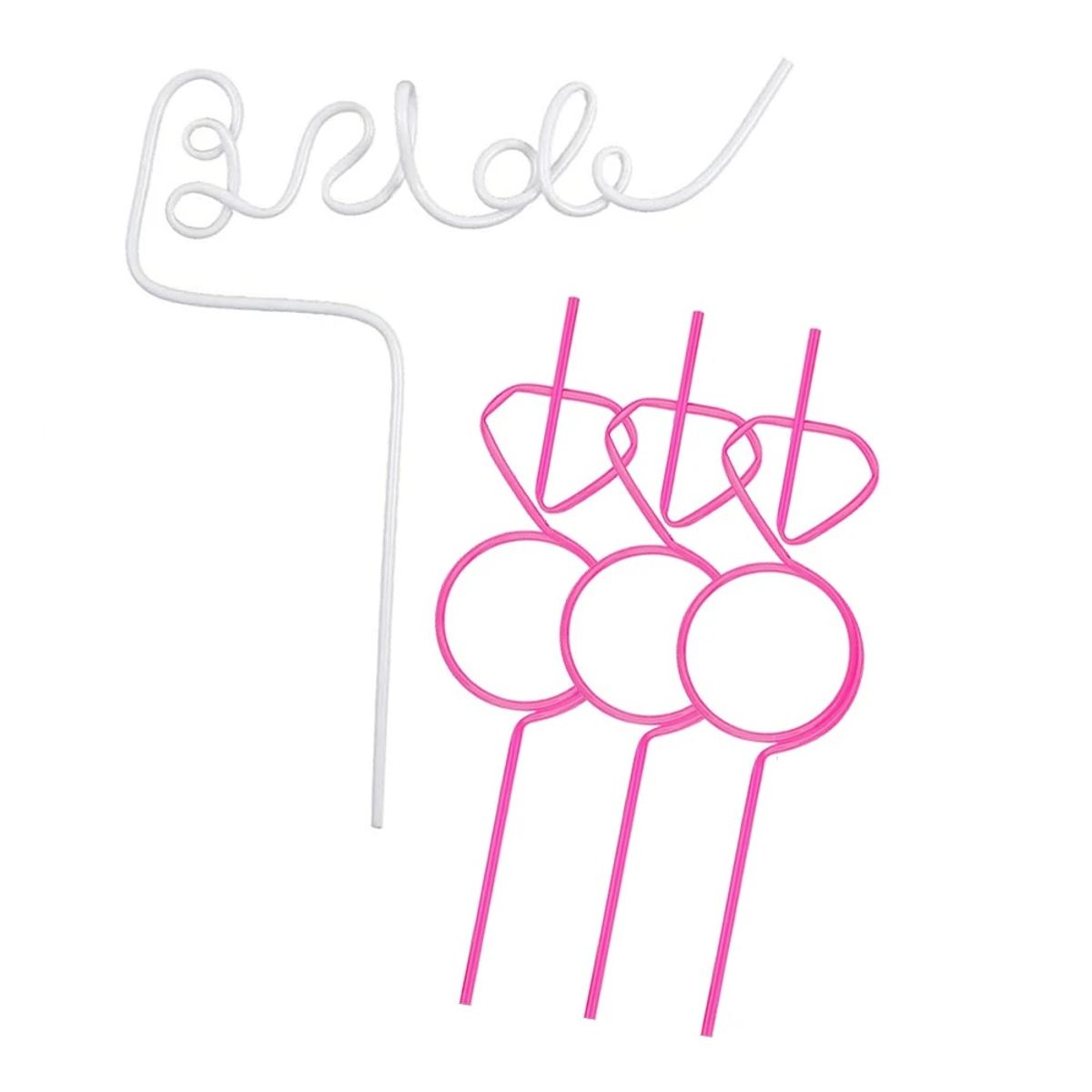 GENERICO - Set x 4 cañitas divertidas novia y team bride despedida de soltera