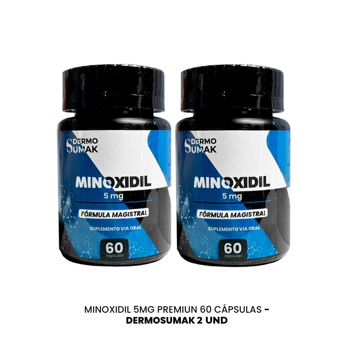 GENERICO - 2 MINOXIDIL 5MG PREMIUN 60 CÁPSULAS - DERMOSUMAK