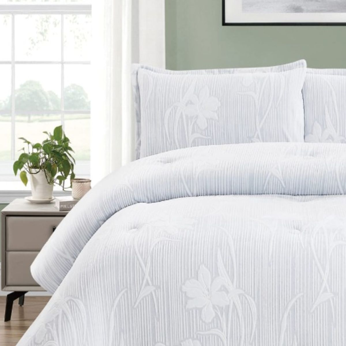 GENERICO - EDREDON INVIERNO HAIRIFON 2 PLAZAS - LABRADO 3D CELESTE