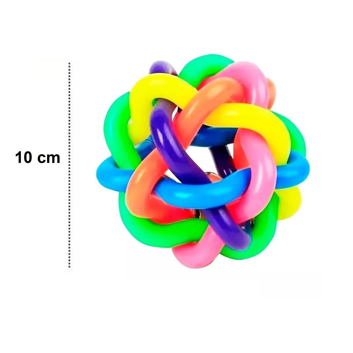 GENERICO - JUGUETE TEJIDO CON CASCABEL PARA MASCOTAS (PELOTA) - 10 cm