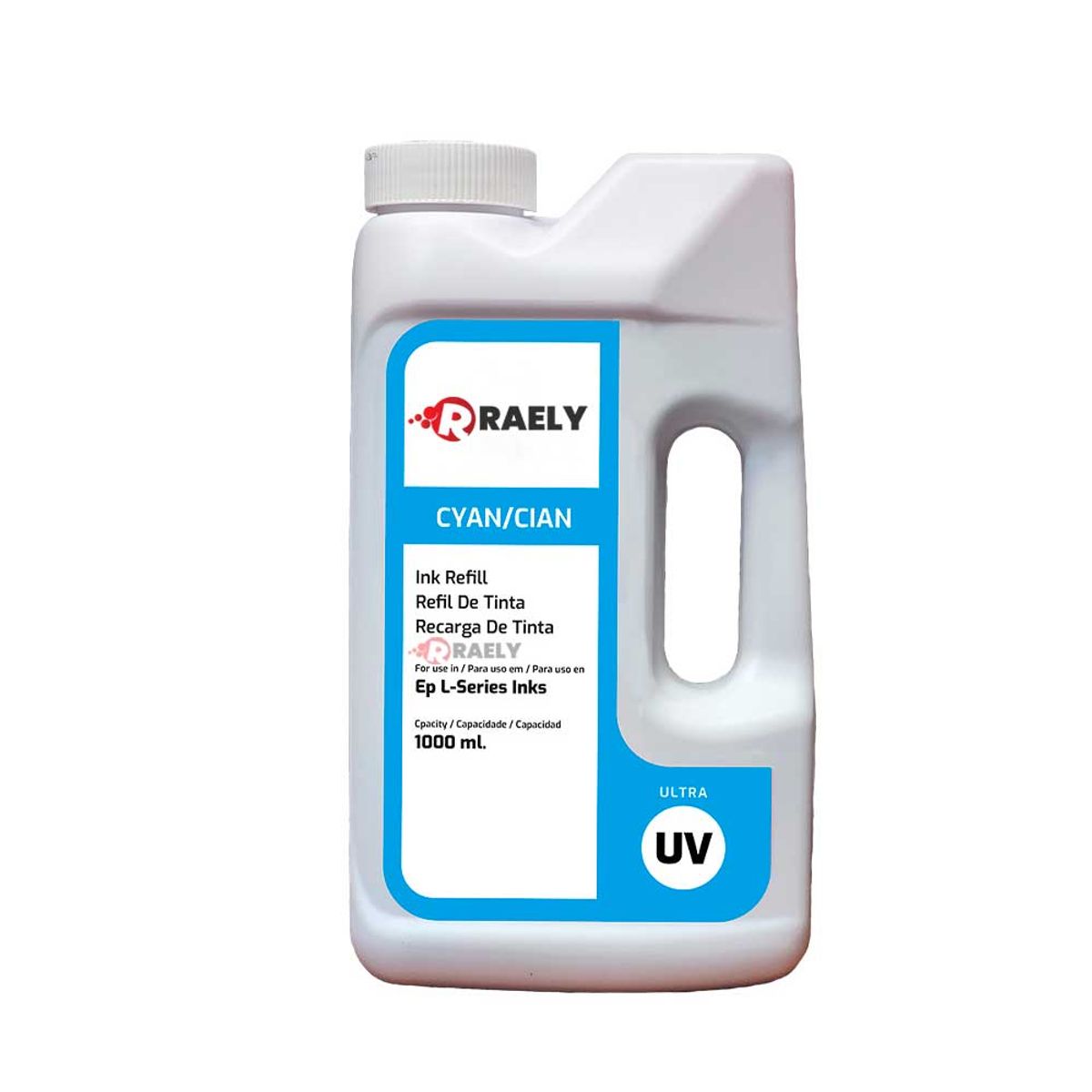 GENERICO - Tinta Compatible Para Epson Marca raely 1 Litro Ultra UV - Cian