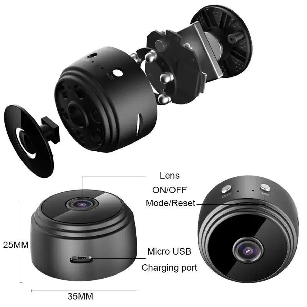 MINI CAMARA ESPIA WiFi HD 1080P GRABA NIÑERA, marca OEM - Foto 2