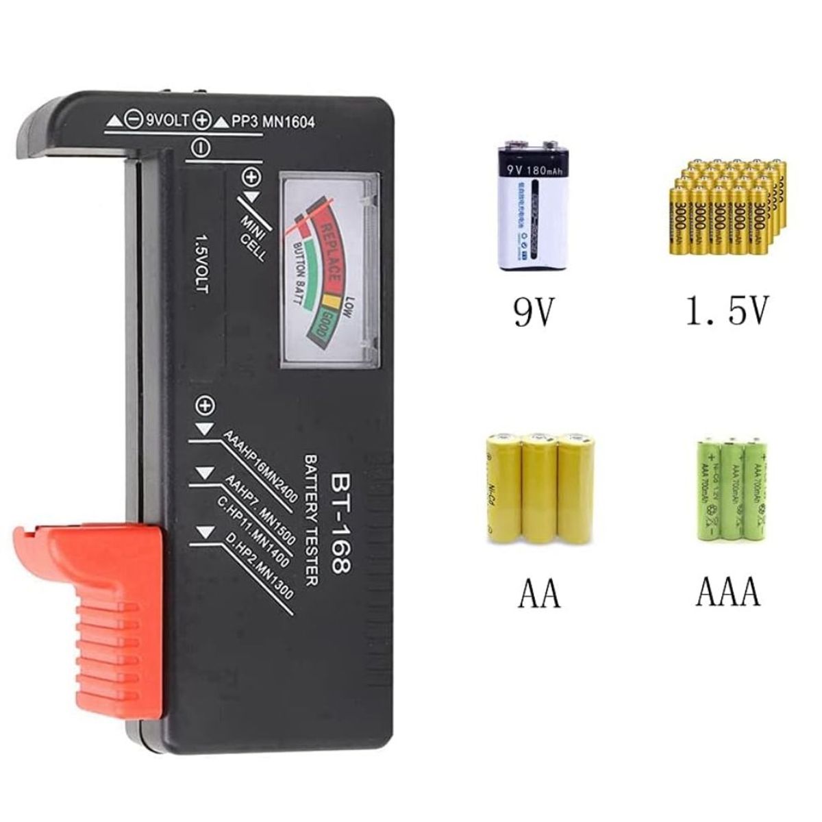 GENERICO - Medidor de Voltaje Batería Pilas Probador de Pilas