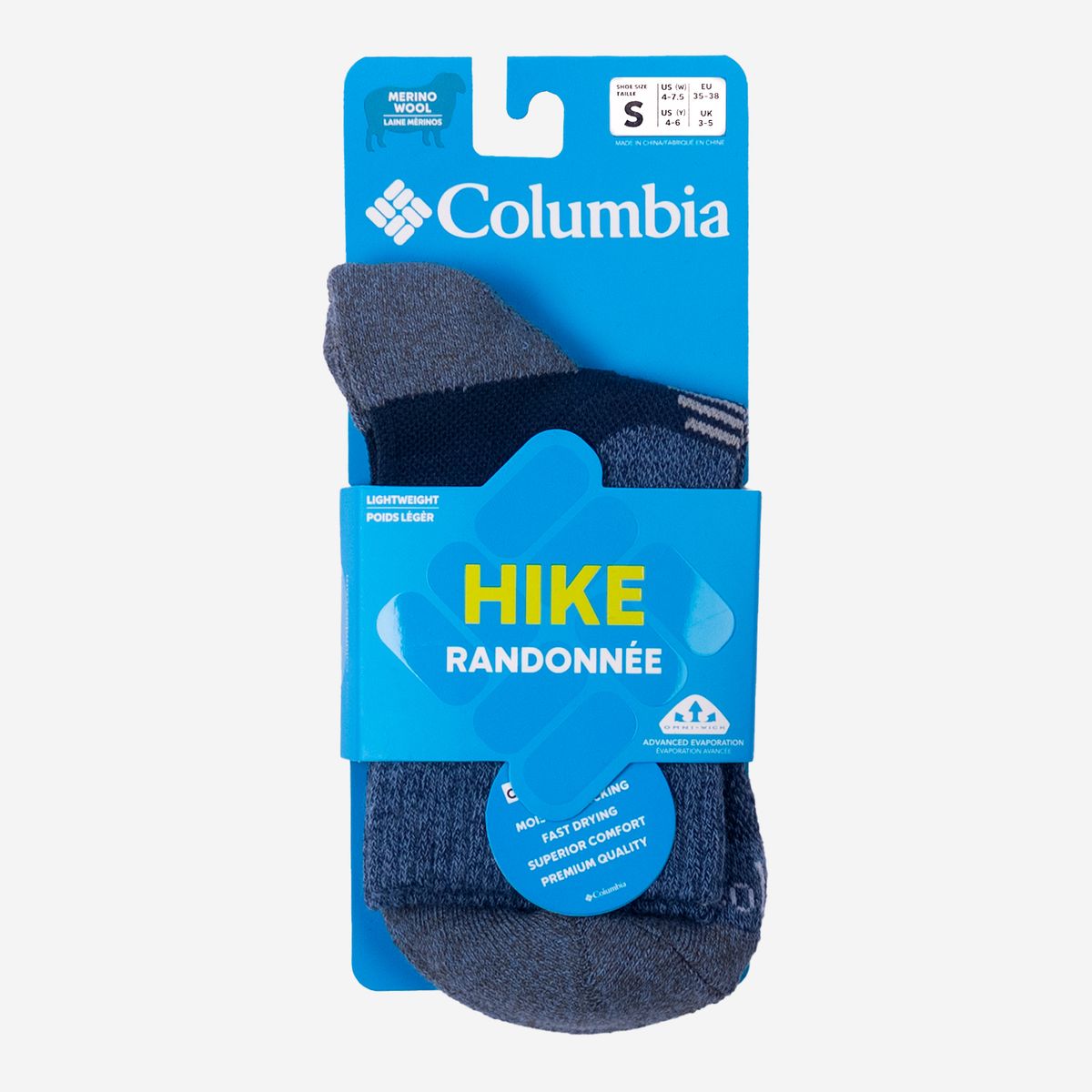 COLUMBIA - Medias Columbia Unisex Crop Hike Crew Azules COLUMBIA