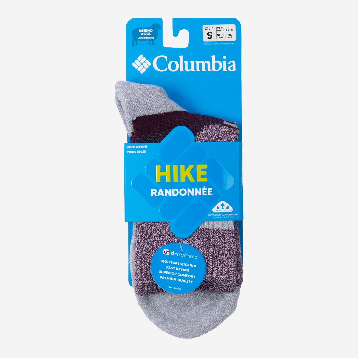 COLUMBIA - Medias Columbia Unisex Crop Hike Crew Moradas COLUMBIA