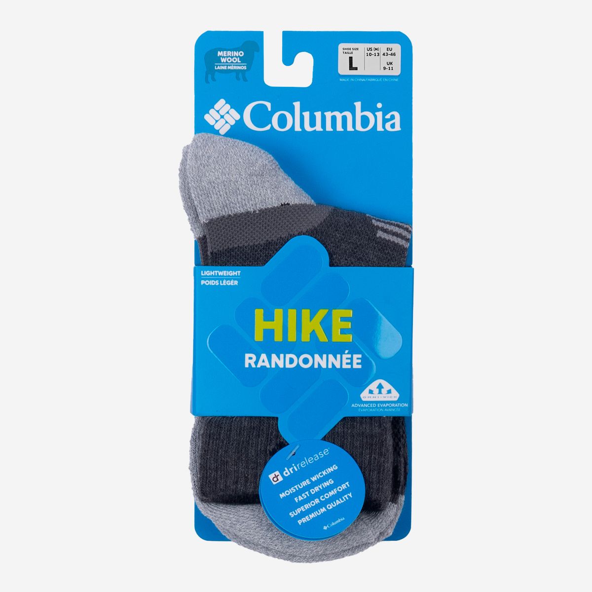 COLUMBIA - Medias Columbia Unisex Hike Ultra Lightweight Grises COLUMBIA