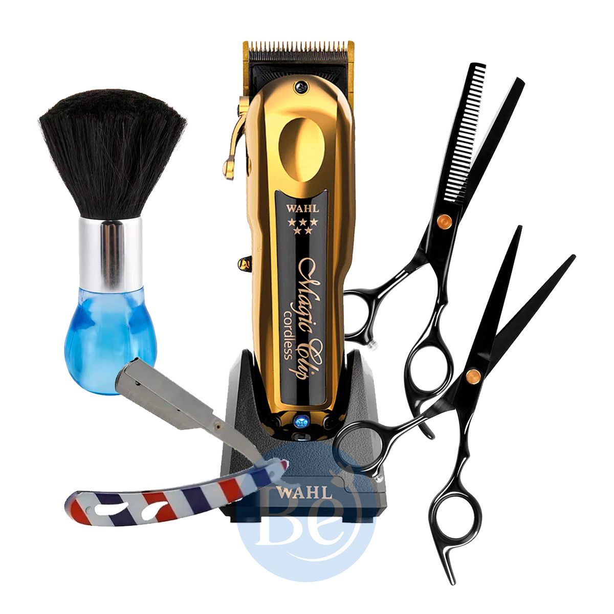 WAHL - Cortadora de Cabello Magic Clip Gold 08148-708 y Kit Barbero