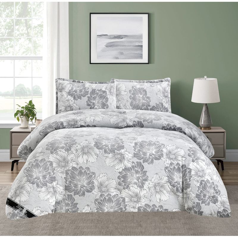 GENERICO - EDREDON INVIERNO HAIRIFON 2 PLAZAS - LABRADO 3D GRIS