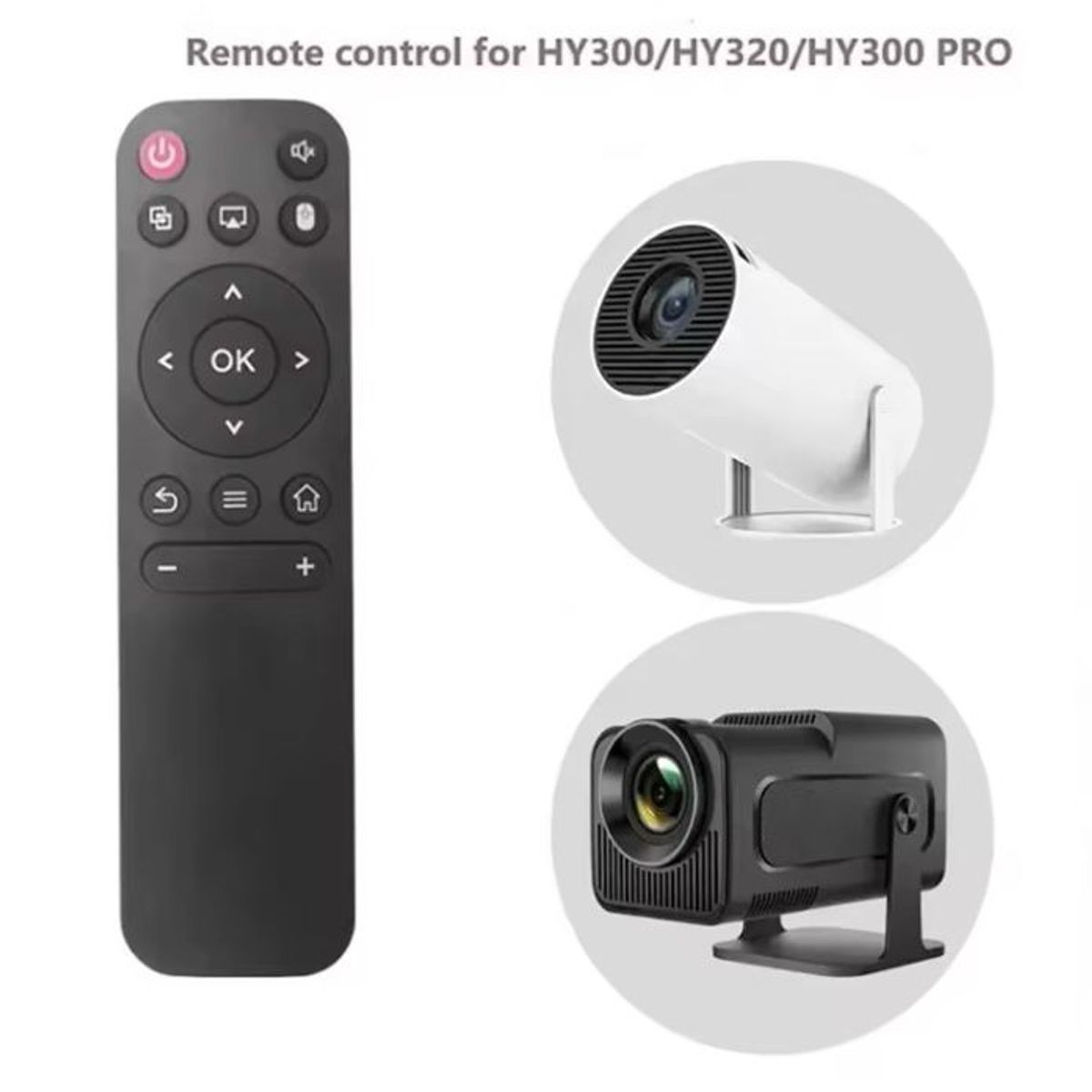 UNIVERSAL - Control Remoto para Proyector Portátil para HY300 HY320 HY300 + Funda