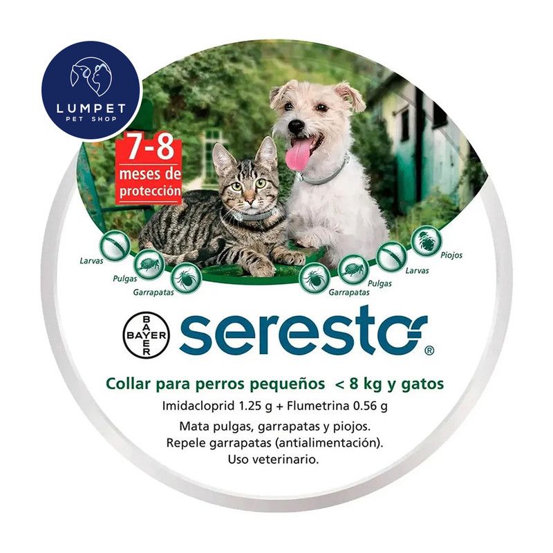 SERESTO - Seresto Collar Antipulgas Para Perros y Gatos Menores a 8 kg