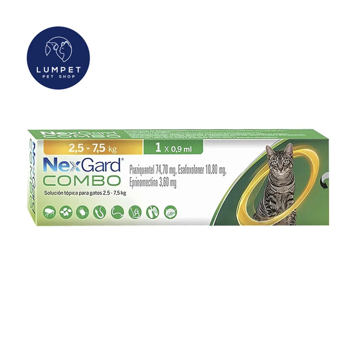 NEXGARD - Nexgard Combo Cat 2,5 kg - 7,5 kg 0,9 ml