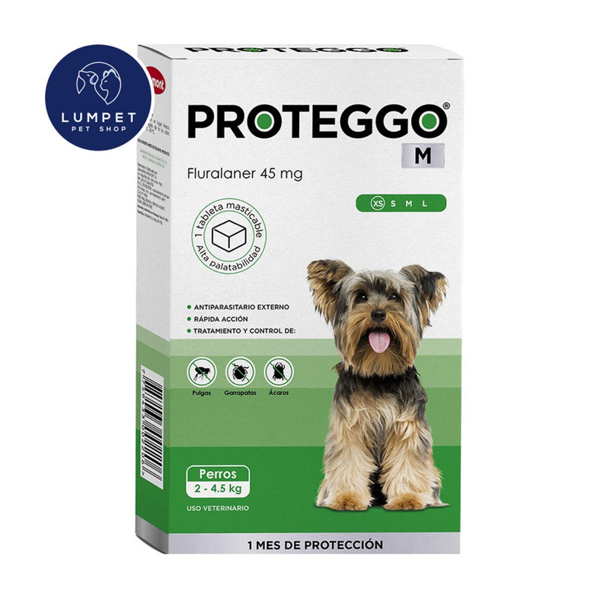 PROTEGGO - Proteggo M 2 kg - 4,5 kg 45 mg X1 Tableta