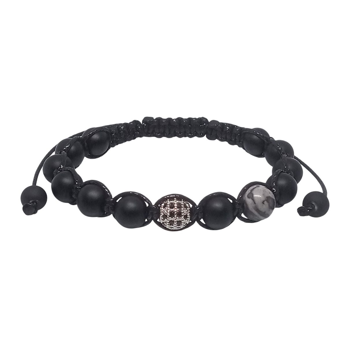 LUCYANA JOYAS Y ACCESORIOS - Pulsera para Hombre con Cristal y Cuarzo Ónix y Jaspe