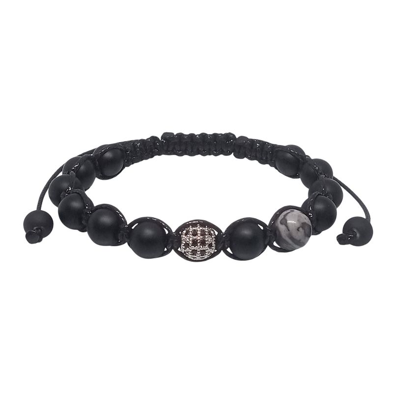 LUCYANA JOYAS Y ACCESORIOS - Pulsera para Hombre con Cristal y Cuarzo Ónix y Jaspe