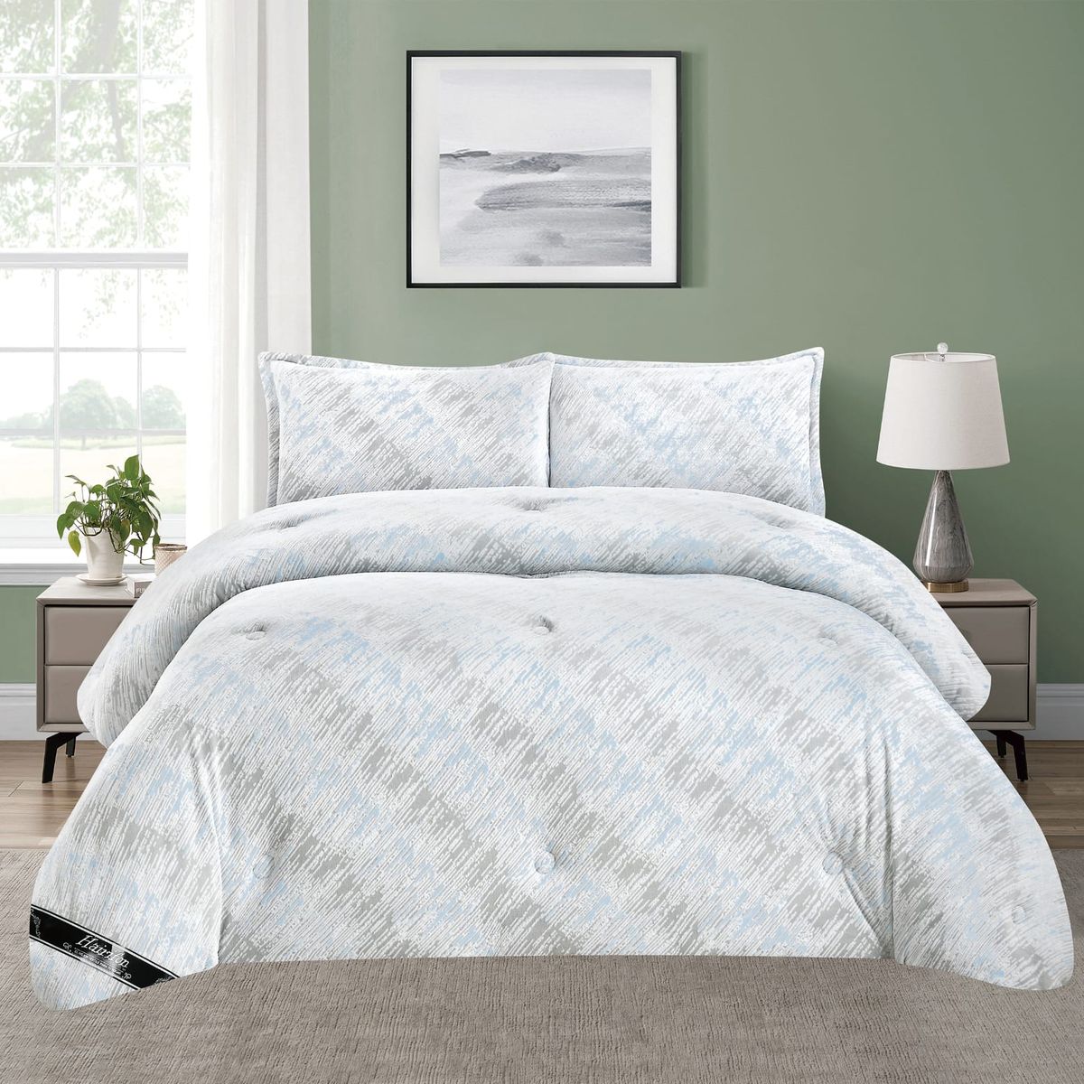 GENERICO - EDREDON INVIERNO HAIRIFON 2 PLAZAS - LABRADO 3D AZUL