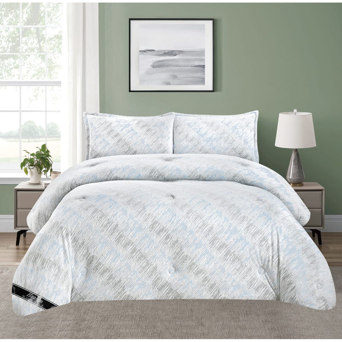 GENERICO - EDREDON INVIERNO HAIRIFON 2 PLAZAS - LABRADO 3D AZUL