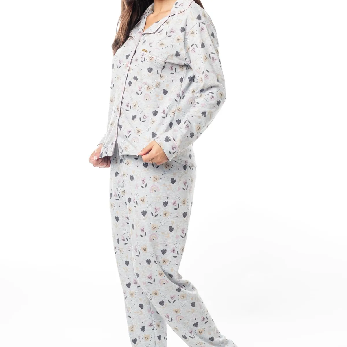 VELA WHITE - Heart Gray camisa con pantalón