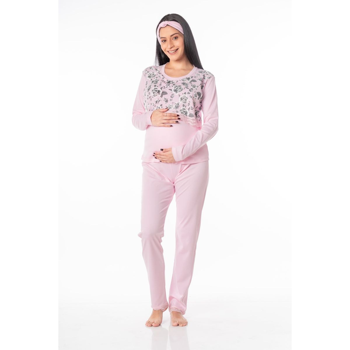 VELA WHITE - Sweet Pink Mom polo con pantalón de maternidad