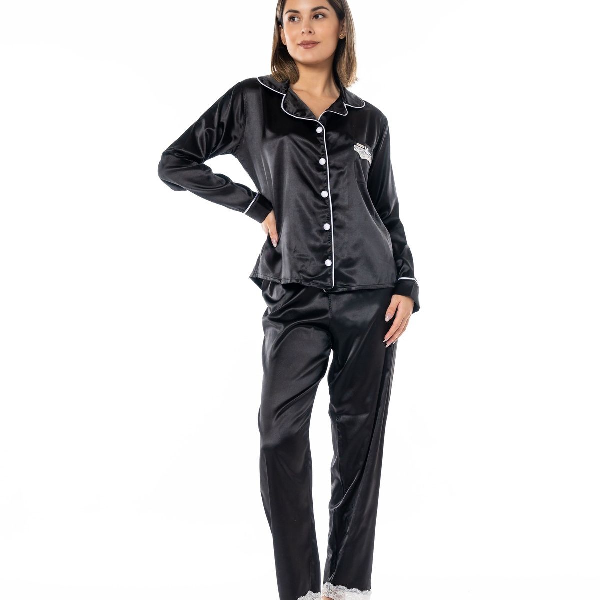 VELA WHITE - Becky Negro camisa con pantalón