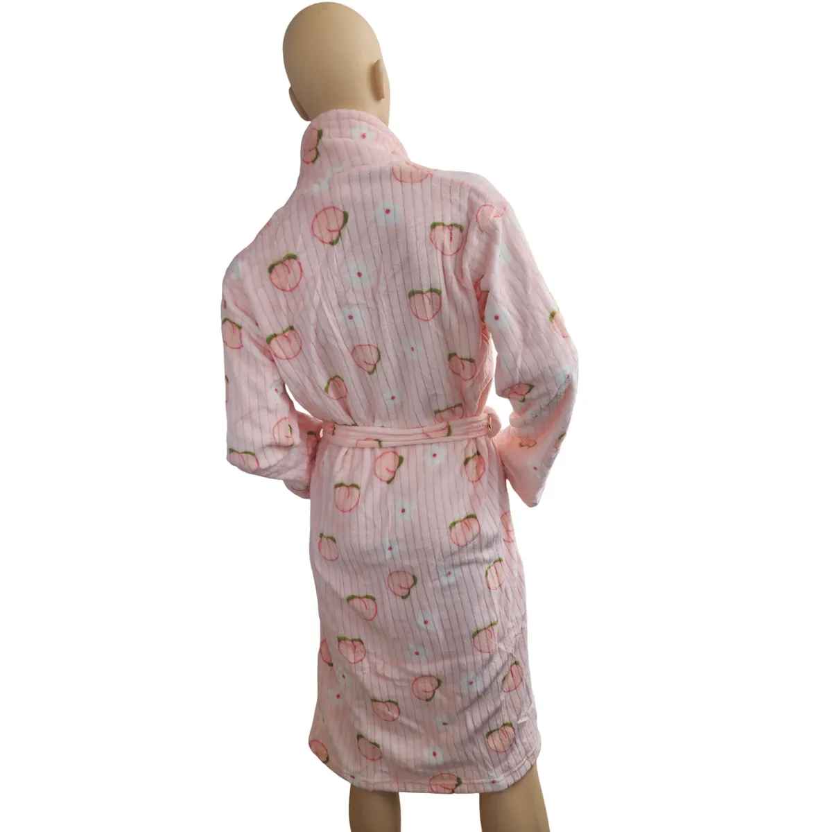 GENERICO - Bata de baño Toalla suave con bolsillo - Rosa con durazno