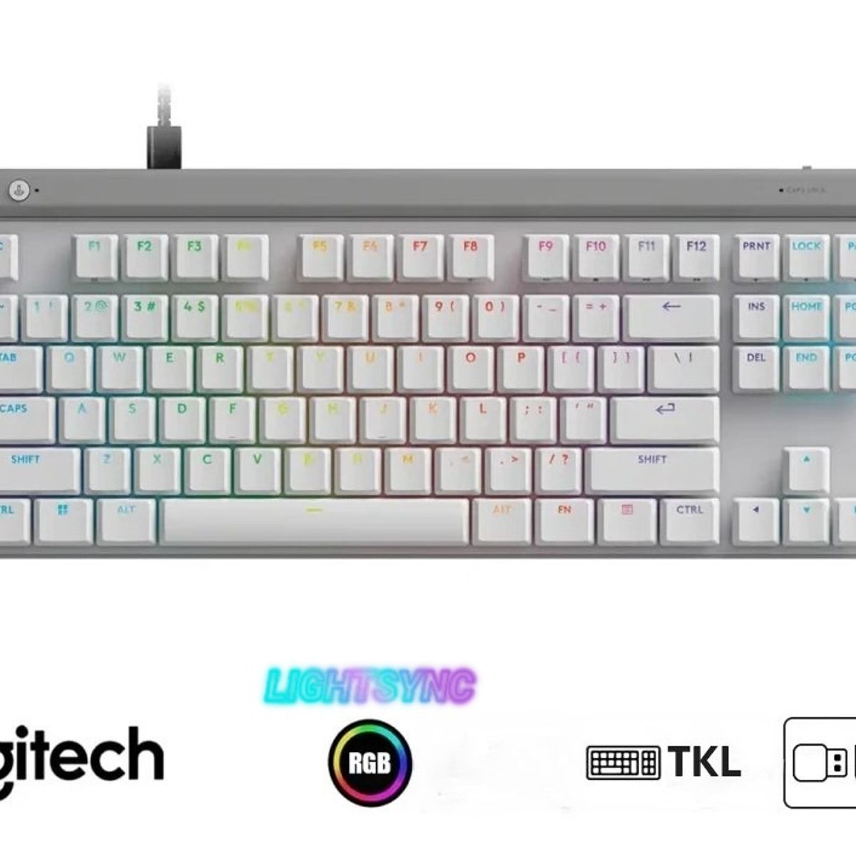 LOGITECH - TECLADO LOGITECH G515 TKL WIRED LIGHTSYNC RGB  KEYCONTROL WHITE