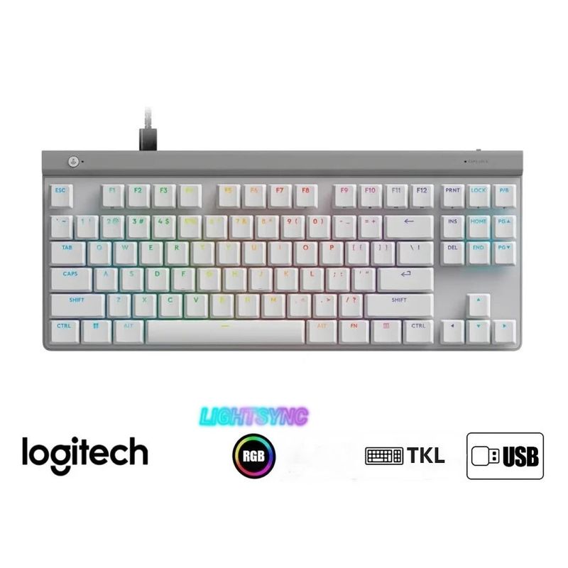 LOGITECH - TECLADO LOGITECH G515 TKL WIRED LIGHTSYNC RGB  KEYCONTROL WHITE
