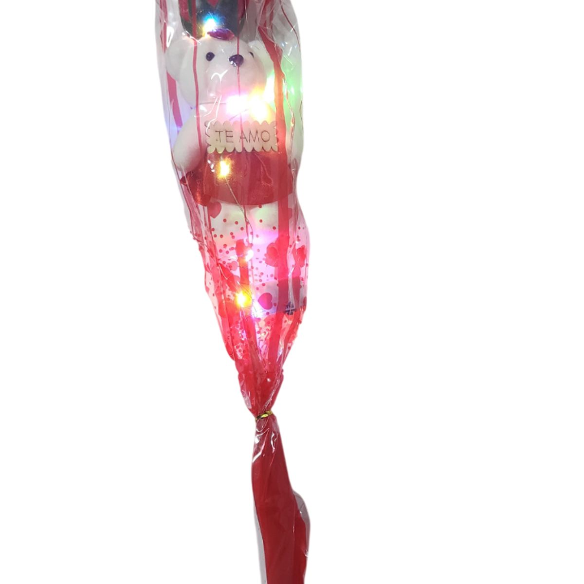 GENERICO - 15 Rosas Con Oso Y Luces 3 Velocidades - ROSA MORADO Y ROJO