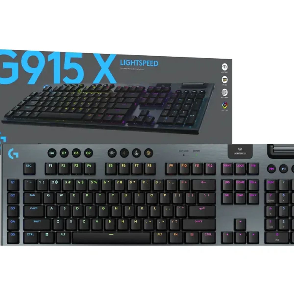 LOGITECH - Teclado Gamer Logitech G915 X Lightspeed Bt Lightsync Mechanical Black