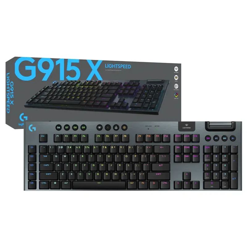 LOGITECH - Teclado Gamer Logitech G915 X Lightspeed Bt Lightsync Mechanical Black