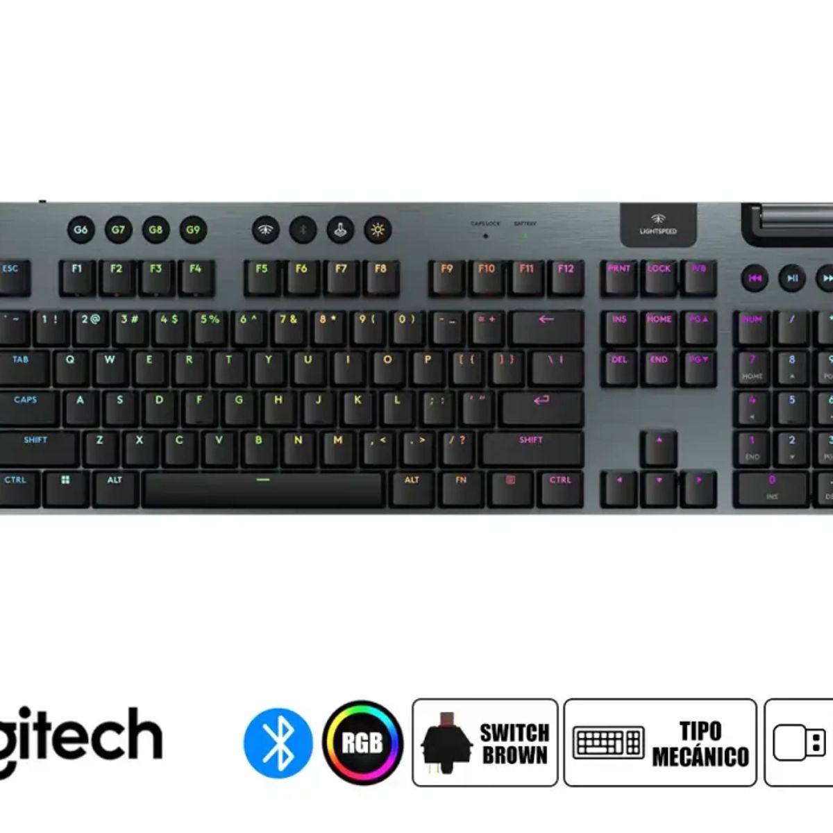 LOGITECH - Teclado Gamer Logitech G915 X Lightspeed Bt Lightsync Mechanical Black
