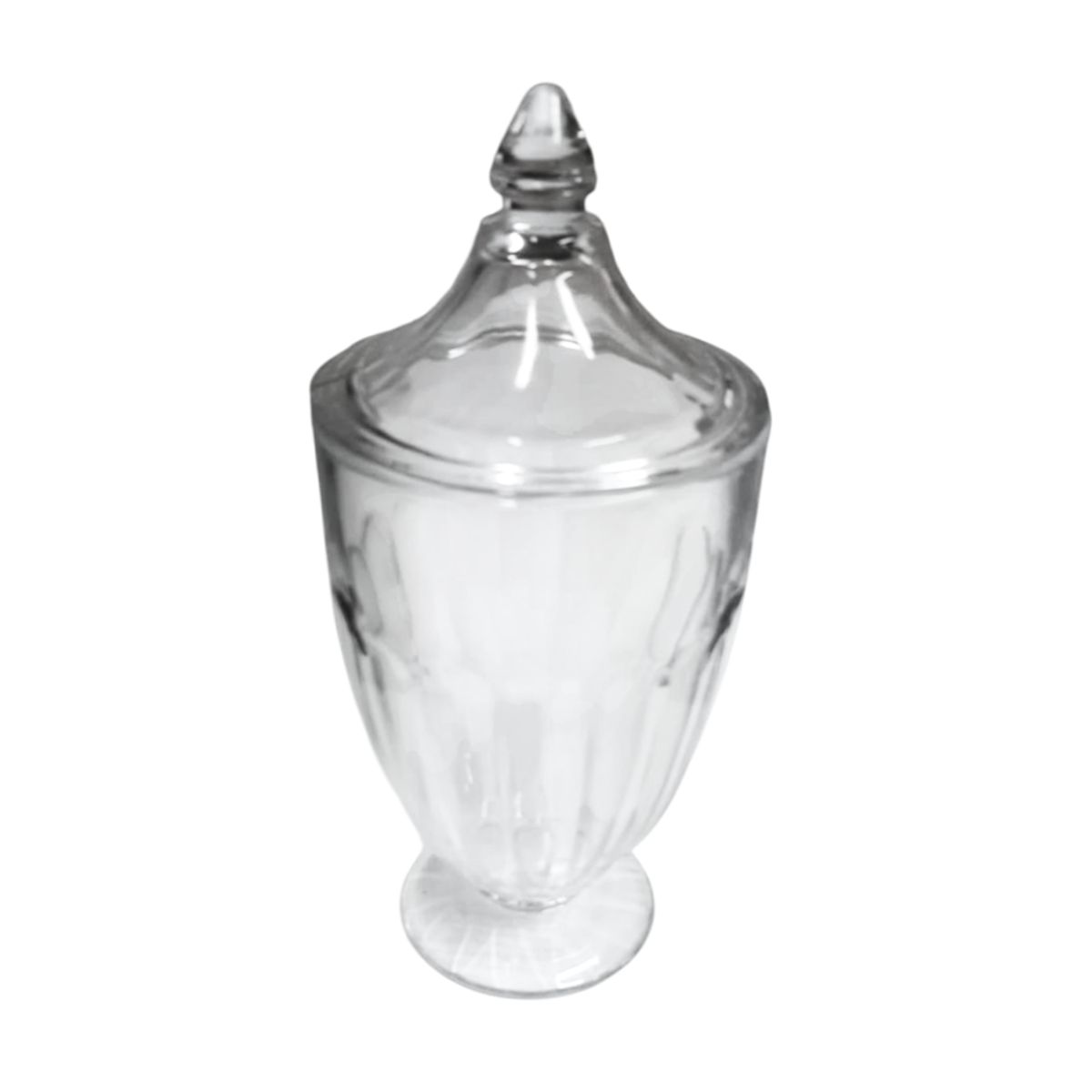 INSPIRA - Bombonera de Vidrio Labrado con Tapa Cónica