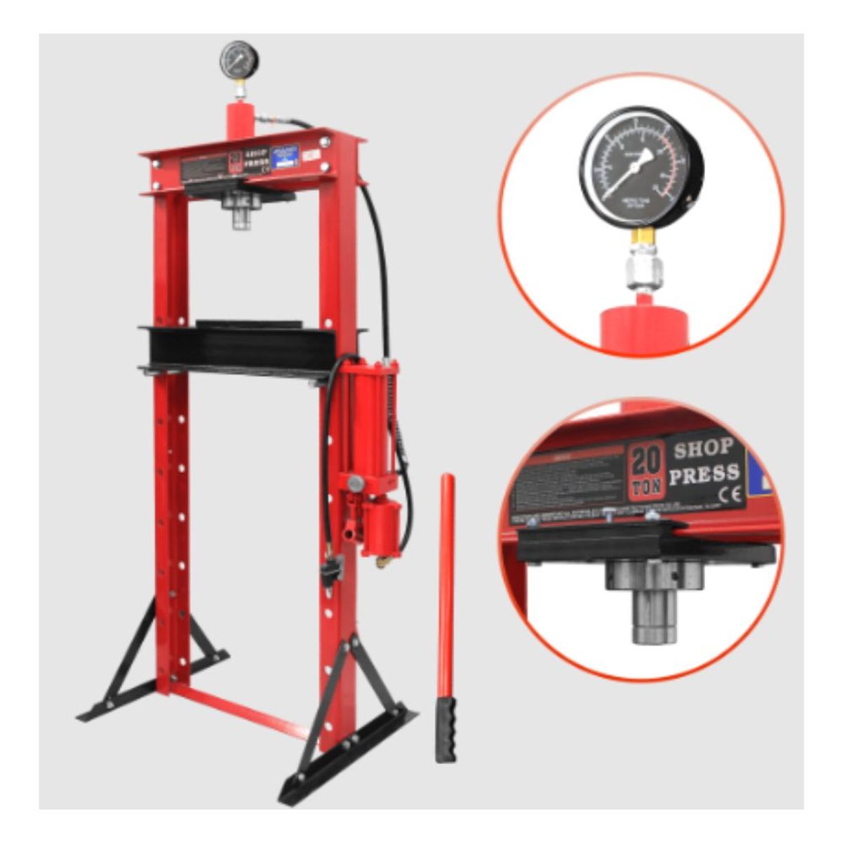 SAFARI - Prensa Profesional con Manómetro 20TON Safari
