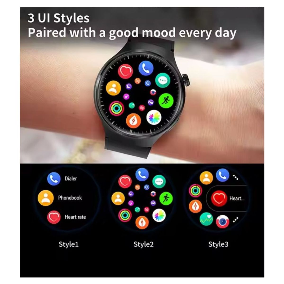GENERICO - SMARTWATCH  WATCH 4 PRO SUIT, DOBLE RELOJ, VIENE CON 7 CORREAS NEGRO.