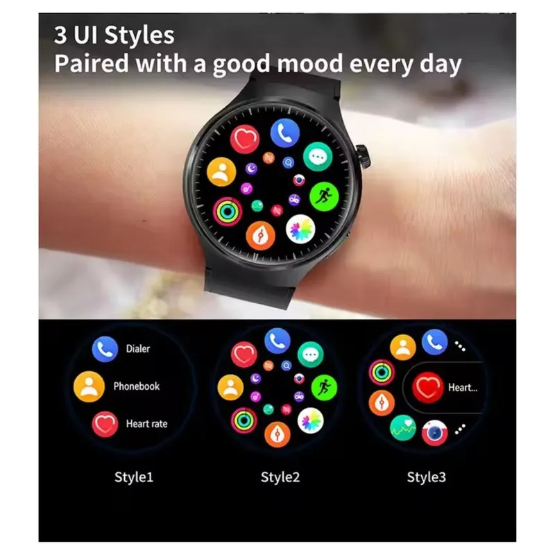 GENERICO - SMARTWATCH  WATCH 4 PRO SUIT, DOBLE RELOJ, VIENE CON 7 CORREAS NEGRO.