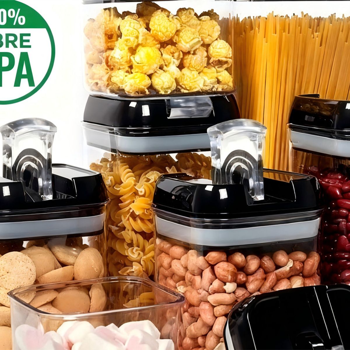 U BUY - Set 7 Contenedores De Alimento Tapa Hermética Almacenamiento