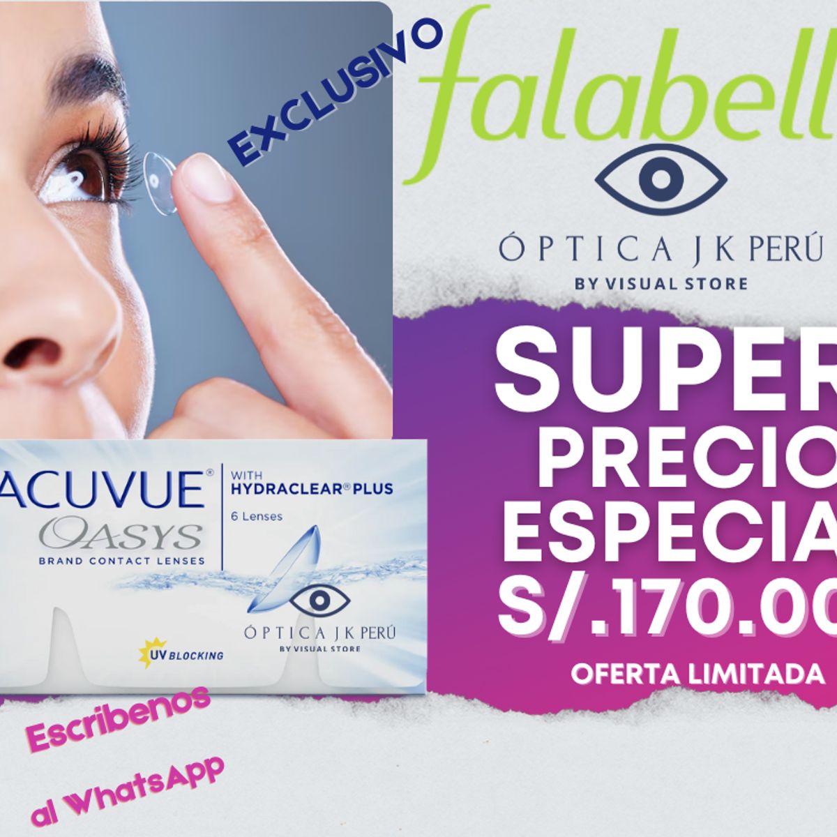 JK - LENTES DE CONTACTO ACUVUE OASYS -125 MIOPÍA HIDROGEL