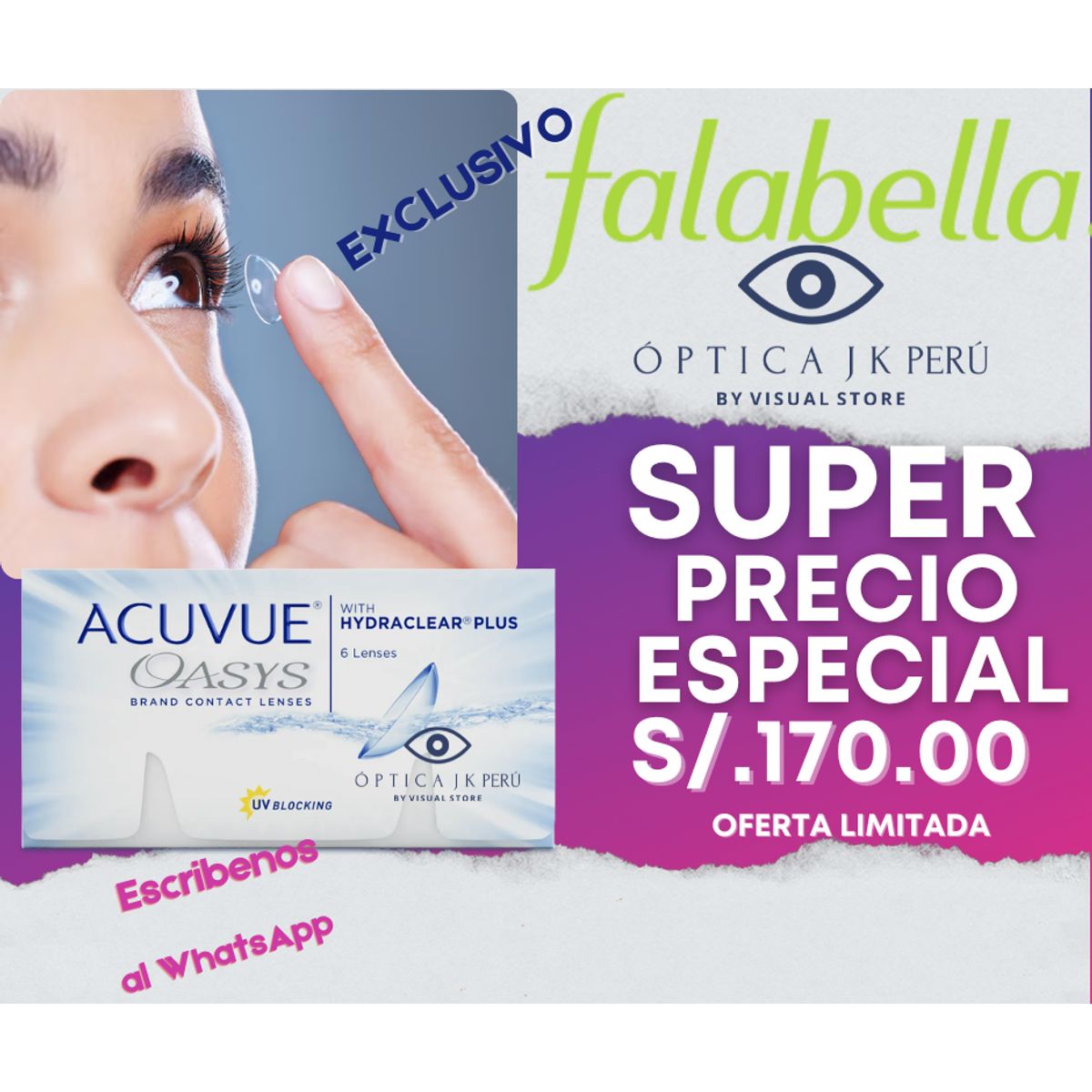 JK - LENTES DE CONTACTO ACUVUE OASYS -125 MIOPÍA HIDROGEL