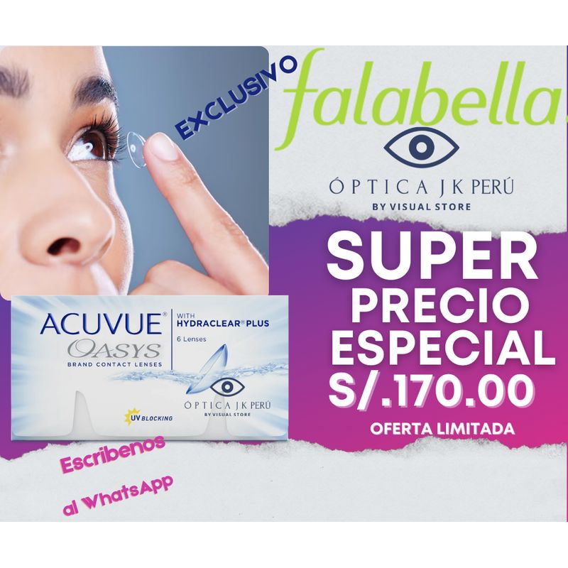 JK - LENTES DE CONTACTO ACUVUE OASYS -125 MIOPÍA HIDROGEL