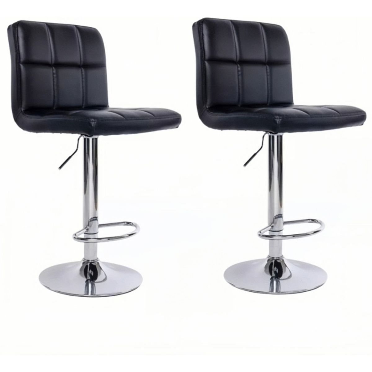 ANYHOGAR - Silla Piso Bar Altura Regulable Taburete Con Respaldo 2pcs