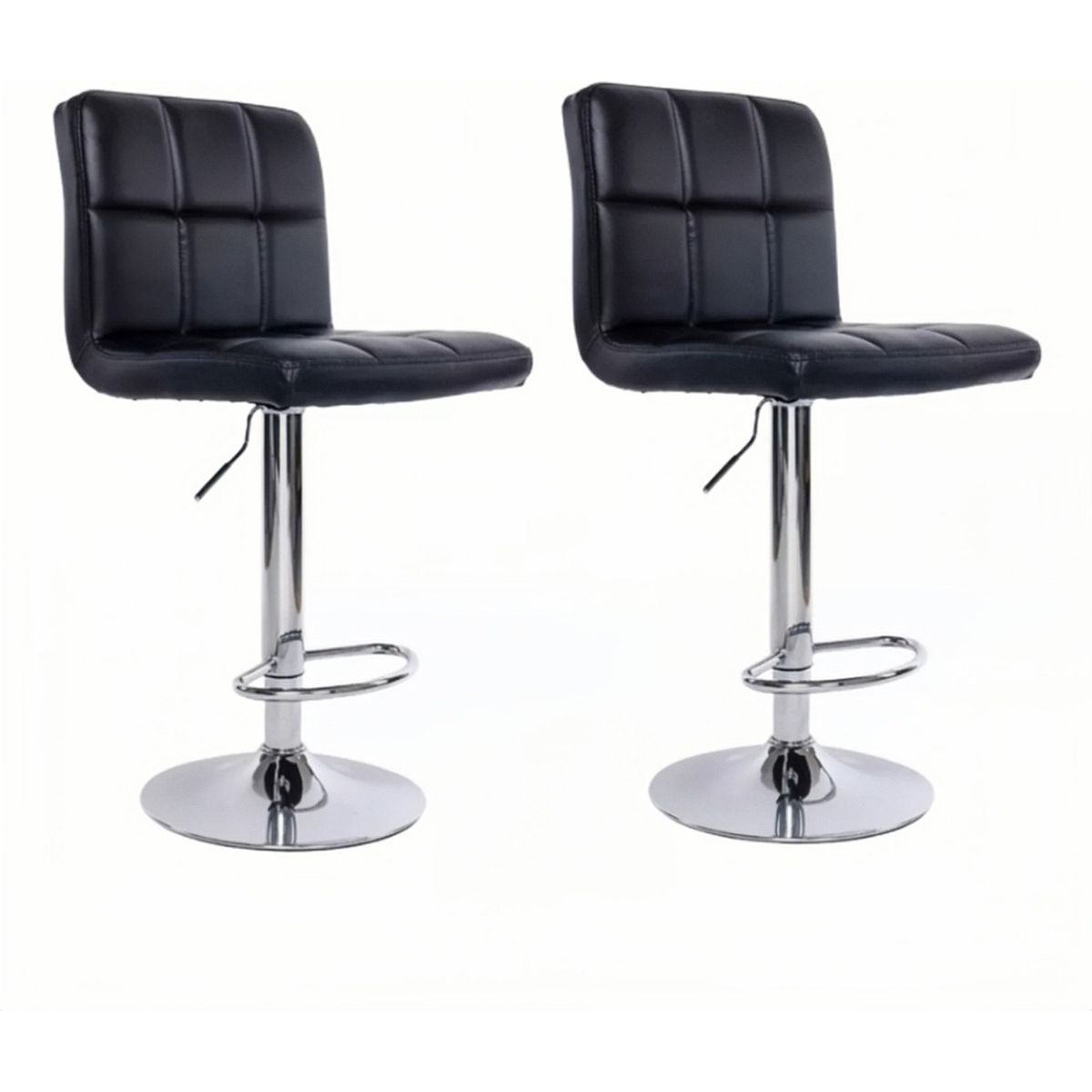 ANYHOGAR - Silla Piso Bar Altura Regulable Taburete Con Respaldo 2pcs